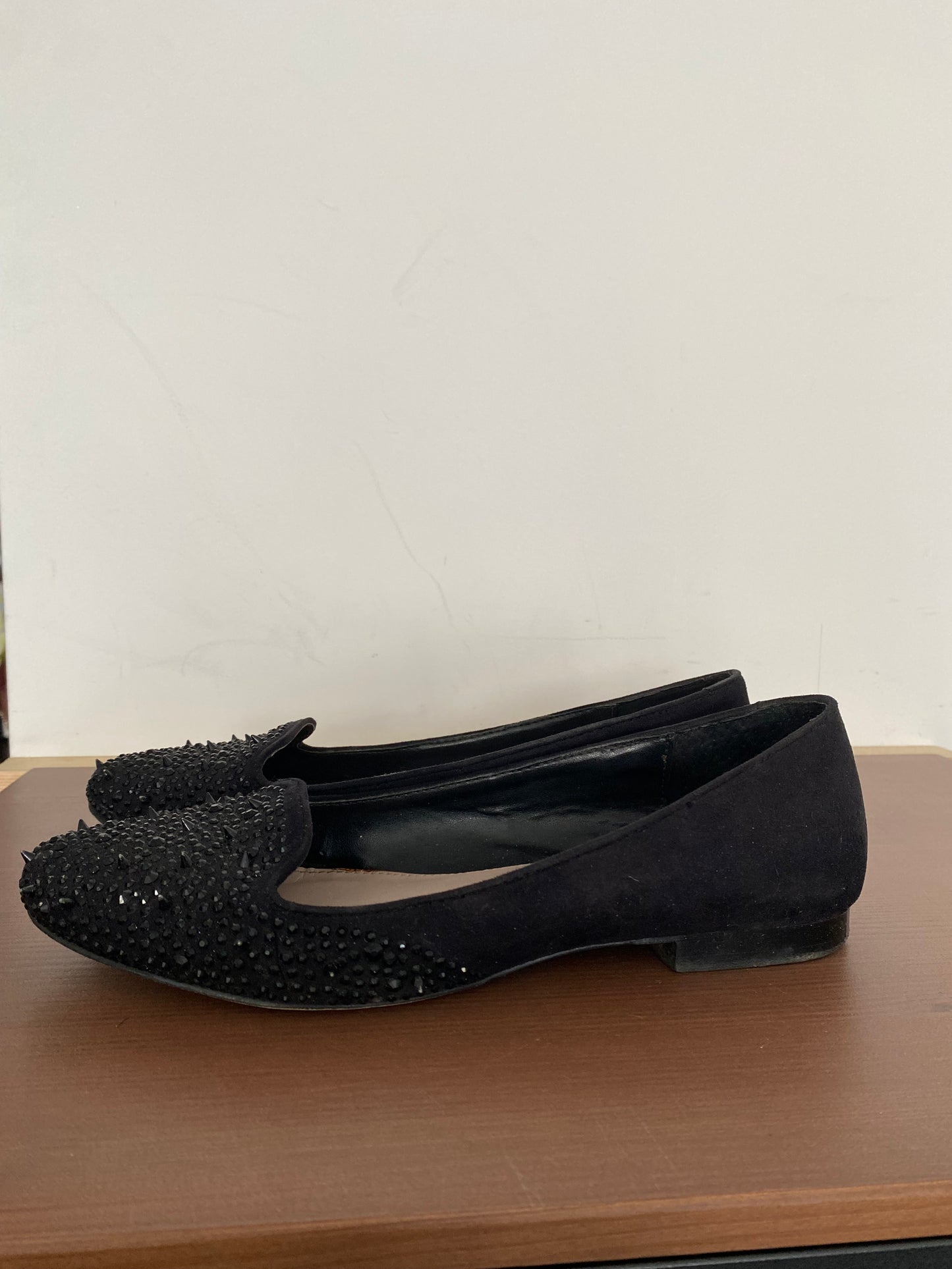 Carvela Black Studded Flat Pumps Size 6