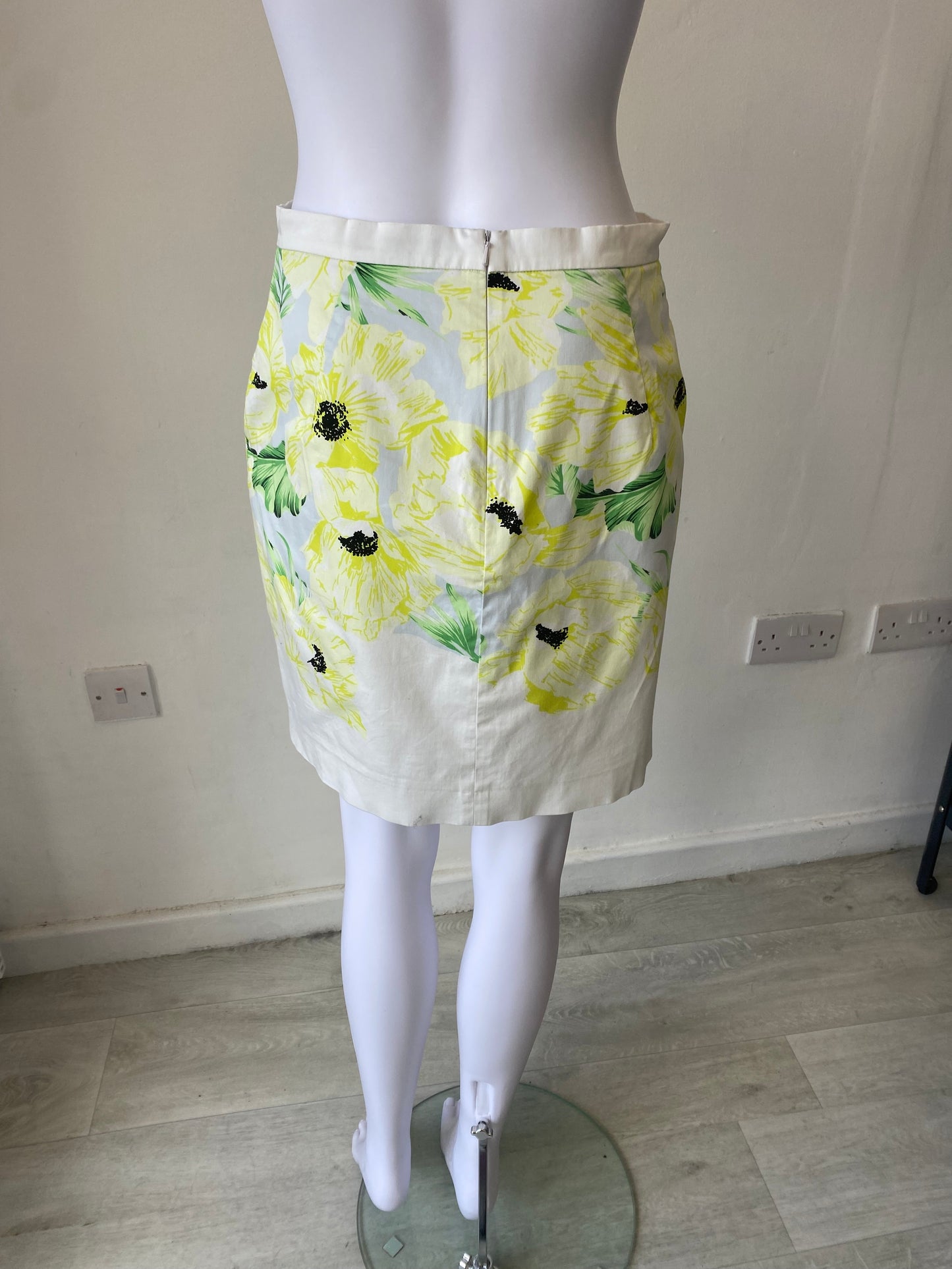 French Connection Yellow Floral Skirt Size 10