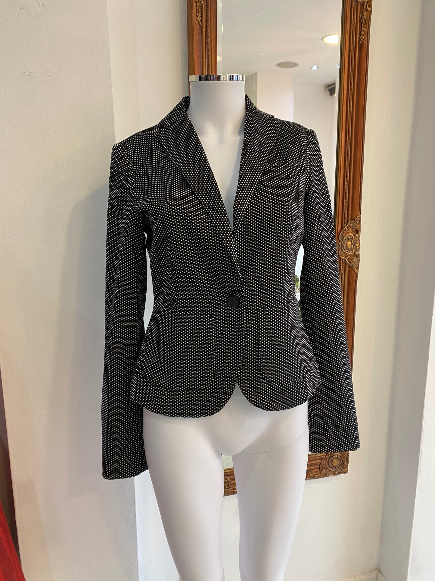 Stefanel Black Dotted Blazer Size 8