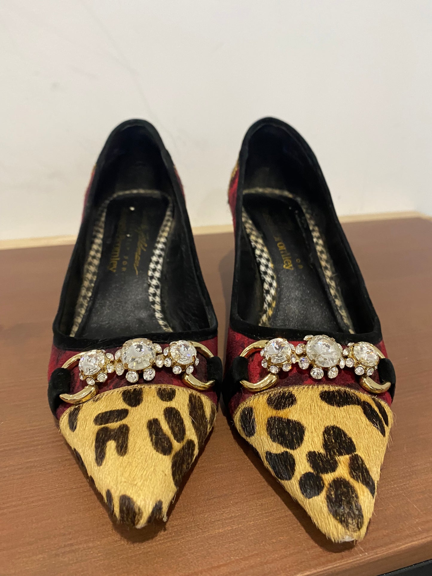 Russell and Bromley Beverley Feldman Leopard Print Contrast Heels with box Size 5.5