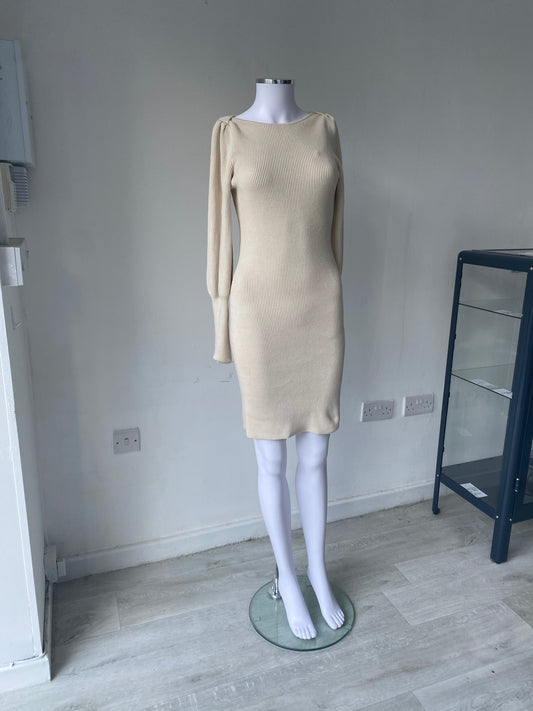 French Connection Cream Beige Knit Dress Size Small