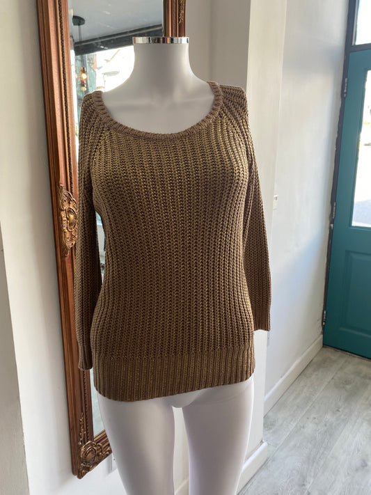 Whistles Metallic Gold Jumper Size 10