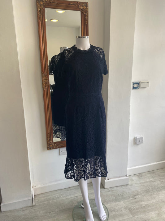 Phase Eight Navy Lace Dress Size 10 New with Tags