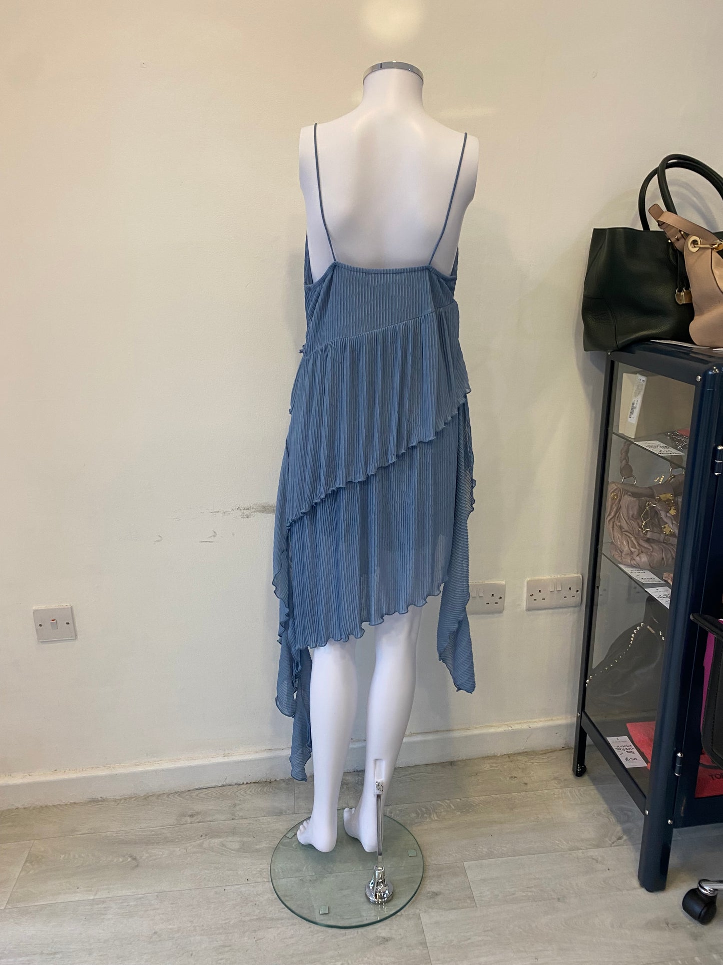 Zara Blue Pleated Dress Size 12