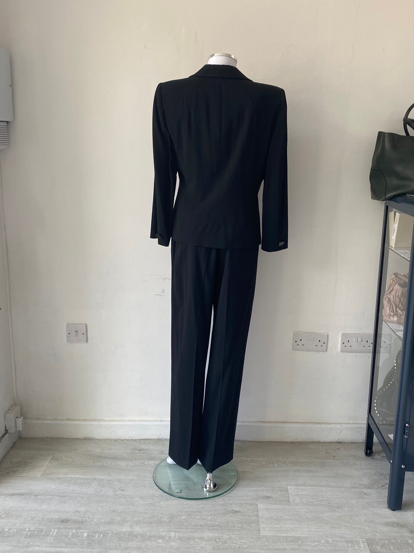 Emporio Armani Black Trouser Suit Size 10