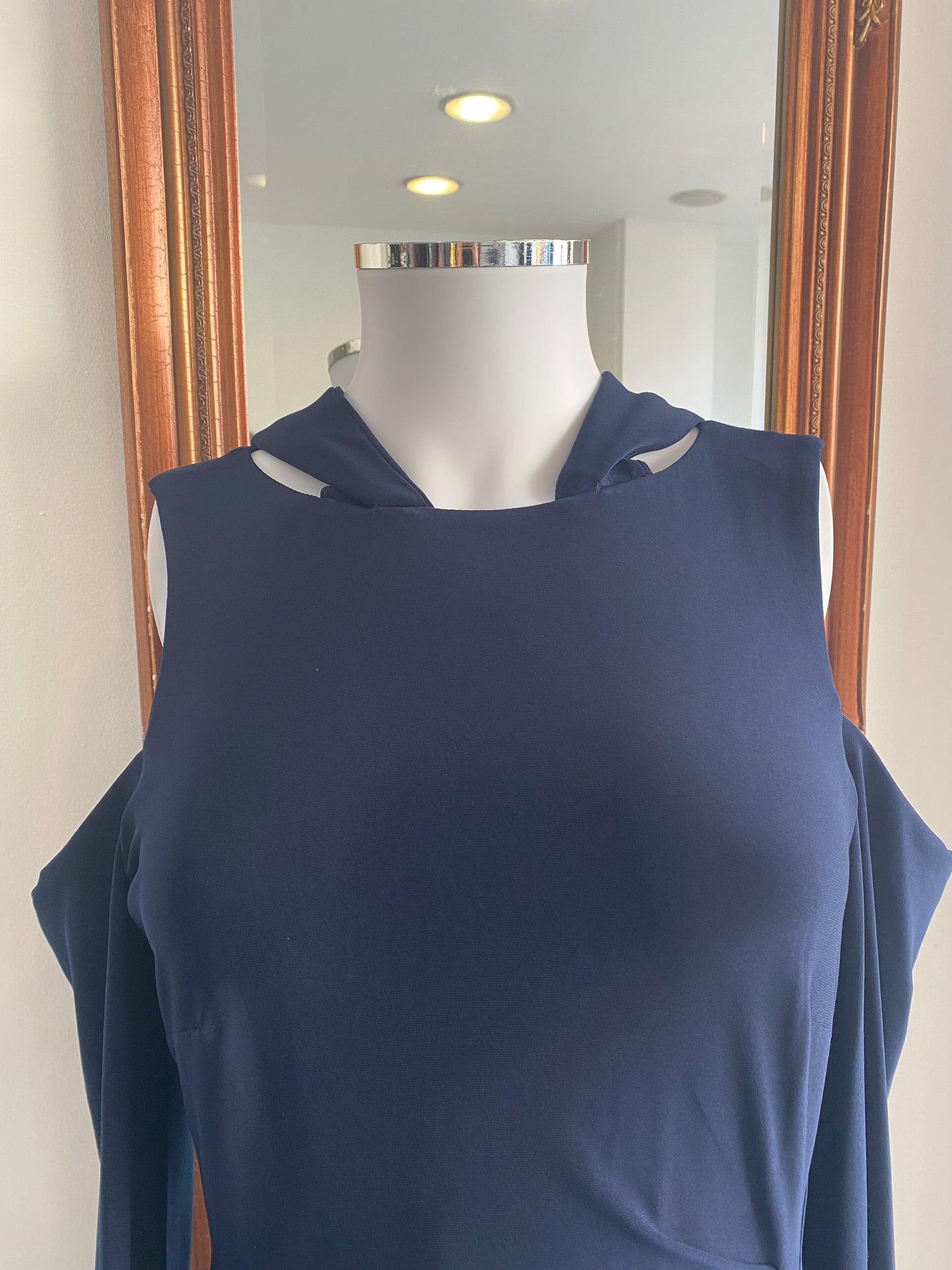 Lauren Ralph Lauren Navy Blue Cold Shoulder Dress Size 8