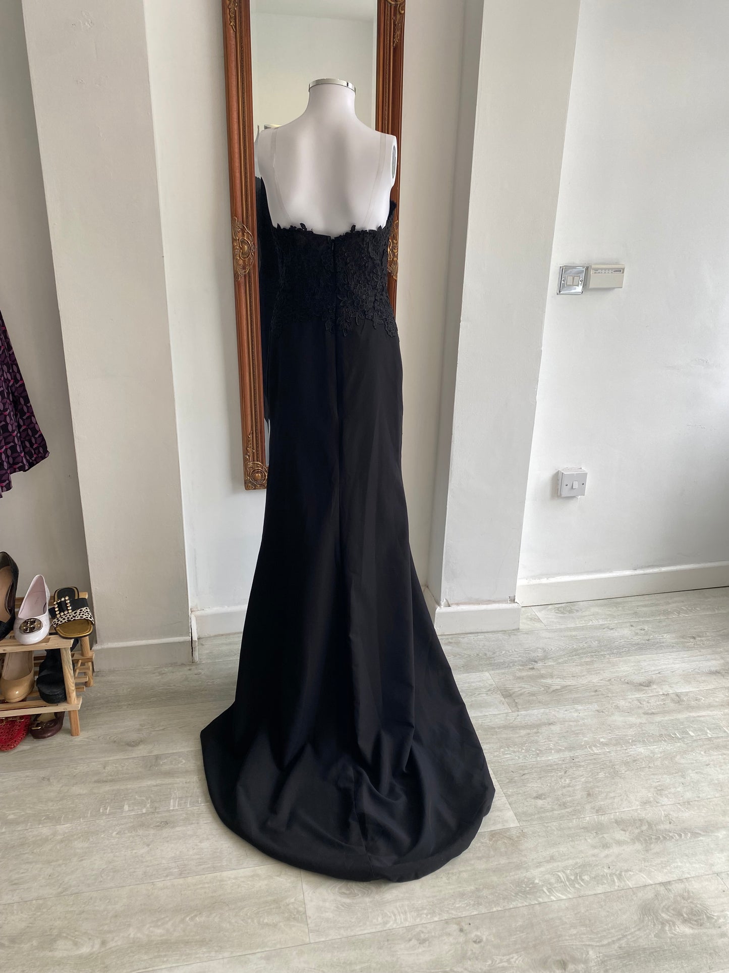 Black Lace Prom Dress Size 8